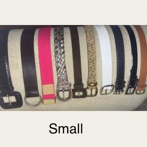 Various belt sizes and styles! Each belt cost $5.00 dollar